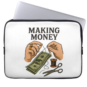 Stitching Money – Handmade Fortune Art Laptop Sleeve
