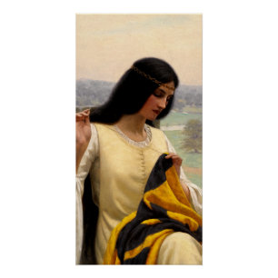 Stitching the Standard by Edmund Leighton Poster