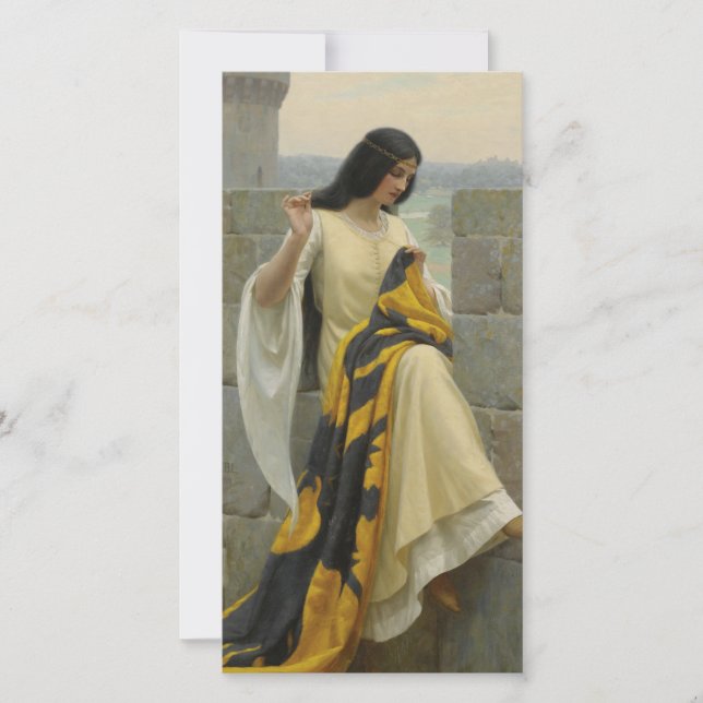 Stitching the Standard Flag (Mediaeval Woman) Card (Front)