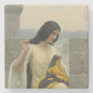 Stitching the Standard Flag (Mediaeval Woman) Stone Coaster