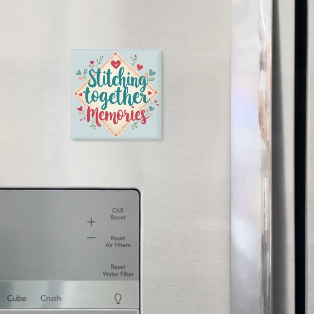 Stitching Together Memories Embroidery Art Magnet (In Situ (Fridge))