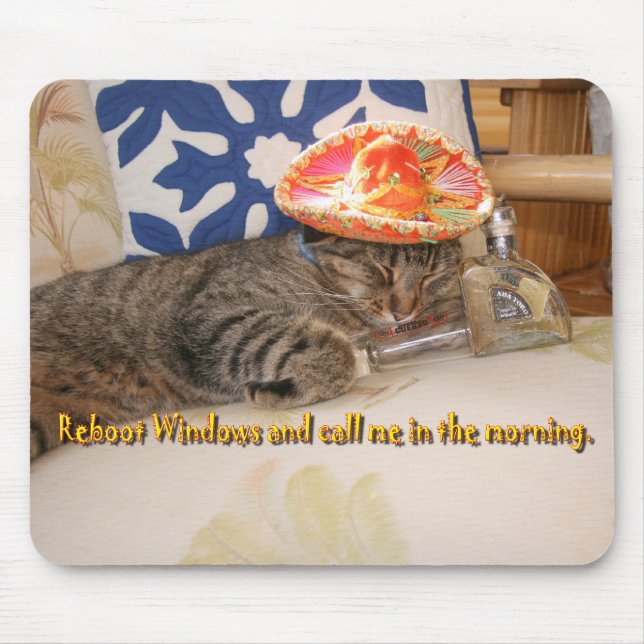 StitchKitty and tequila Mouse Pad (Front)