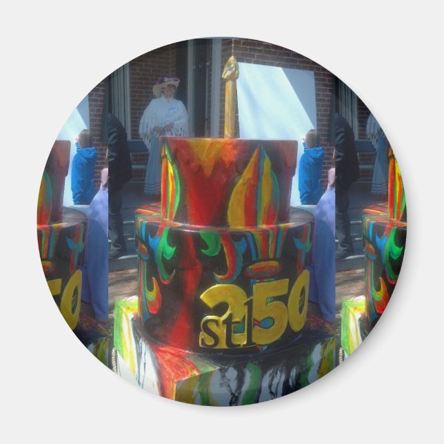 Stl250 Fleur De Lis Cake Magnet Payne Gentry House (Front)