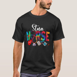 STNA Nurse Tie Dye Love Heart Stethoscope RN Nurse T-Shirt