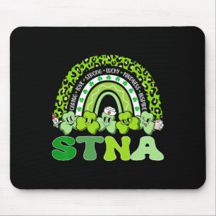 Stna St Patrick's Day Rainbow Boho Retro Nurse Mouse Pad