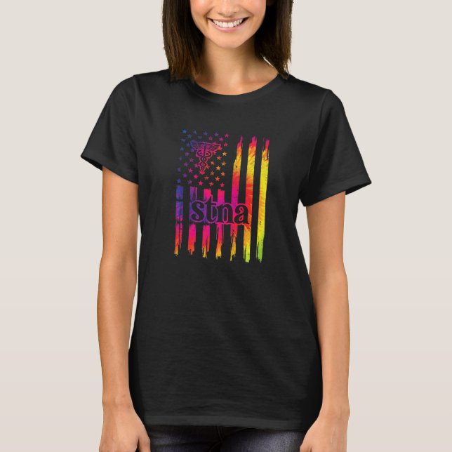 Stna Us Flag State Tested Nursing Assistant T-Shirt (Front)