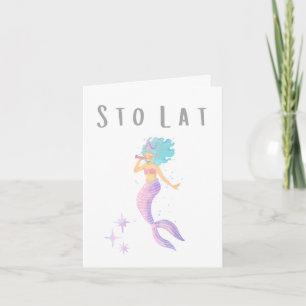 Sto lat Polish birthday nameday congratulations  Card