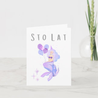 Sto lat Polish birthday nameday congratulations  Card