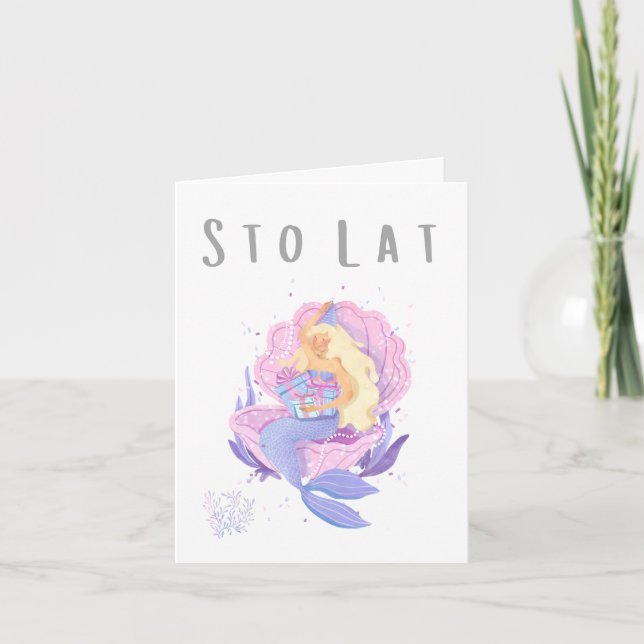 Sto lat Polish birthday or name day   Card (Front)