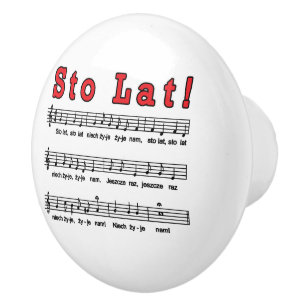 Sto Lat! Song Ceramic Knob