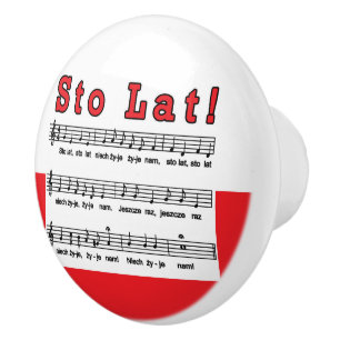 Sto Lat! Song Ceramic Knob