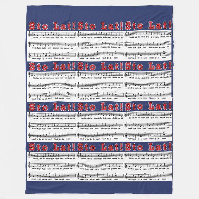 Sto Lat! Song Fleece Blanket (Front)