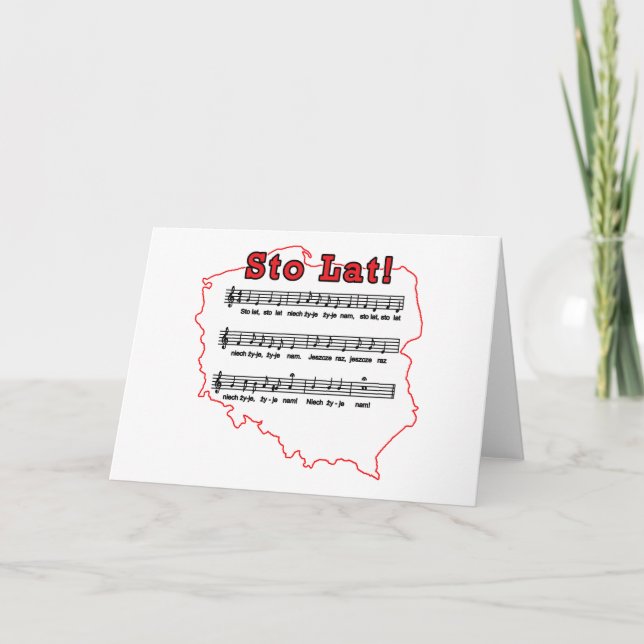 Sto Lat! Song Polish Map Card (Front)