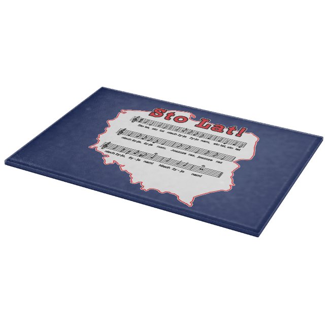 Sto Lat! Song Polish Map Cutting Board (Corner)