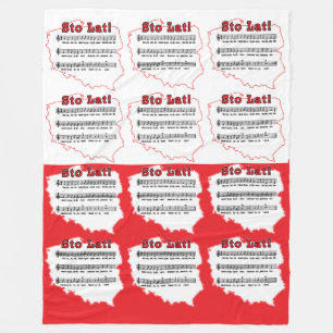 Sto Lat! Song Polish Map Fleece Blanket