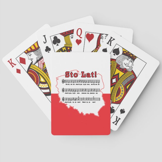 Sto Lat! Song Polish Map Playing Cards (Back)