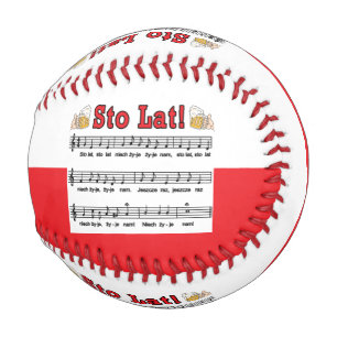 Sto Lat! Song With Beer Mugs Baseball