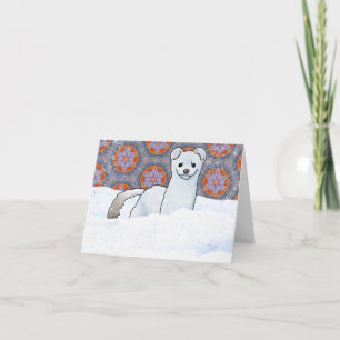 Stoat In Snow Card
