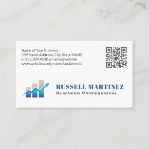Stock Bar Chart Finance QR Code Business Card