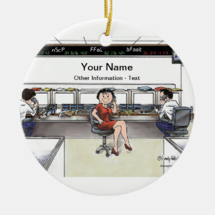 Stock Broker - Female Ceramic Tree Decoration