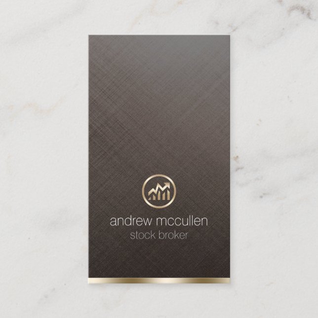 Stock Broker Gold Stock Chart Icon Business Card (Front)