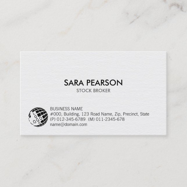 Stock Broker Investment Simple Business Card (Front)