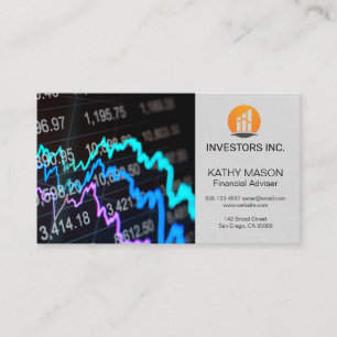 Stock Broker   Investments   Finance Logo Business Card