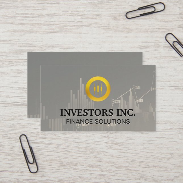 Stock Broker Logo | Investments | Stock Market Business Card (Front/Back In Situ)