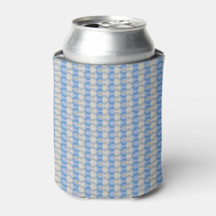Stock Candystripe Blue Tan Can Cooler