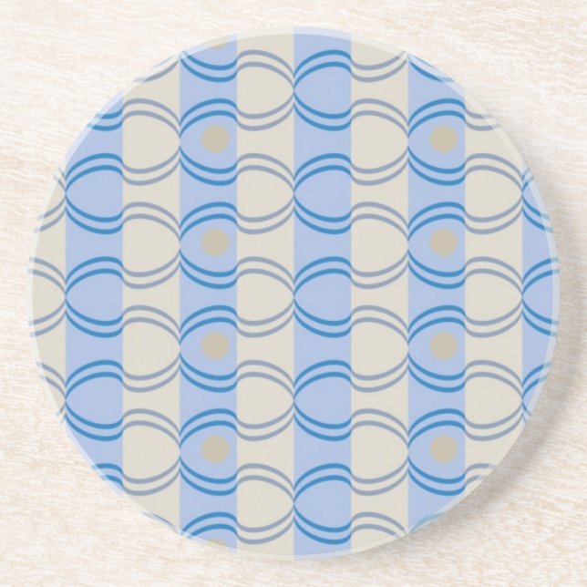 Stock Candystripe Blue Tan Coaster (Front)