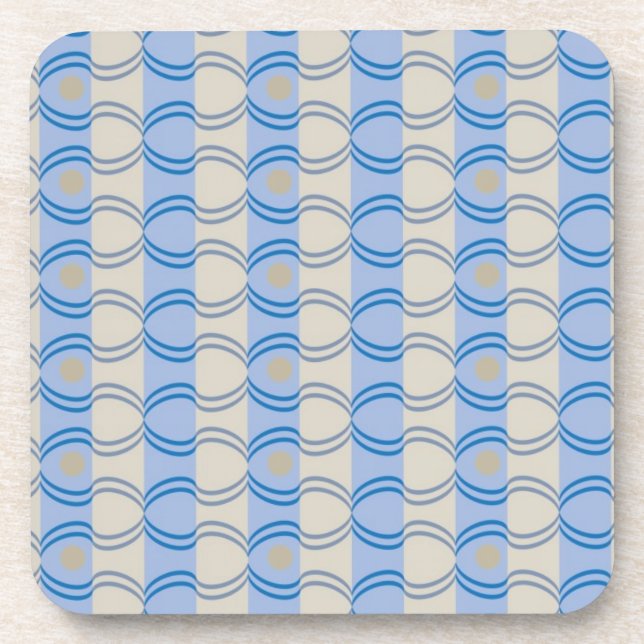 Stock Candystripe Blue Tan Coaster (Front)