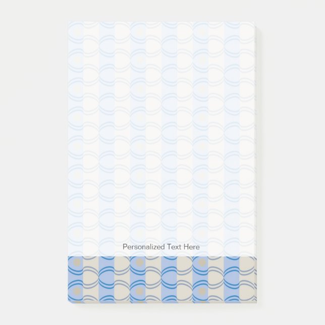 Stock Candystripe Blue Tan Post-it Notes (Front)