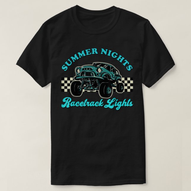 Stock Car Racing America Hot Summer Nights Racetra T-Shirt (Design Front)