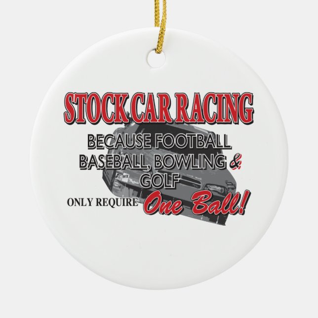 Stock Car Racing Ceramic Ornament (Front)