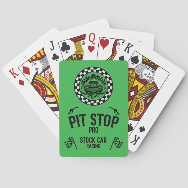 Stock Car Racing Gift Playing Cards (Back)