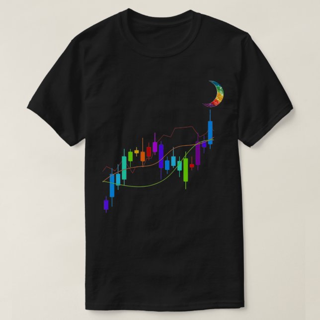 Stock Chart To The Moon Crypto Trading Hodl  T-Shirt (Design Front)