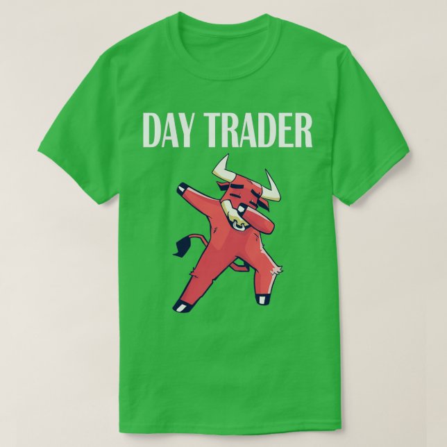 Stock Exchange Capitalism Daytrader Dabbing Bull T-Shirt (Design Front)