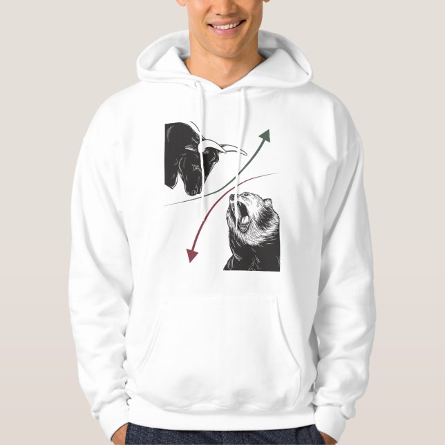Stock Exchange Shares Market Bear Bull Prices Hoodie (Front)