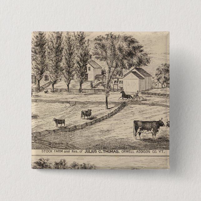 Stock farm in Orwell Vermont 15 Cm Square Badge (Front)