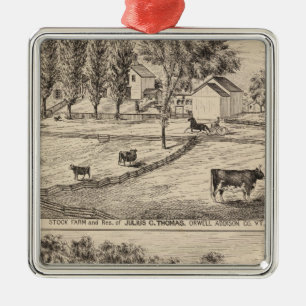 Stock farm in Orwell Vermont Metal Tree Decoration