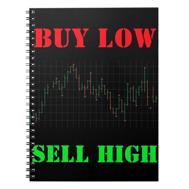 Stock Market Bar Chart Buy Low Sell High Notebook (Front)