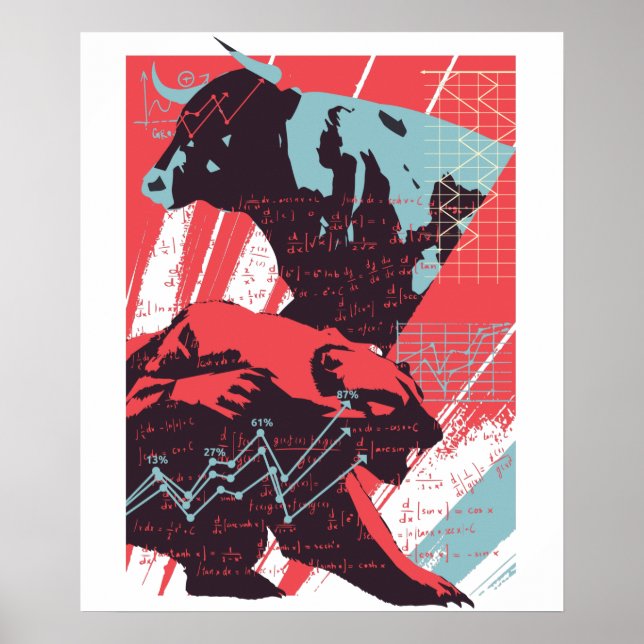 Stock Market Bull Bear Poster (Front)
