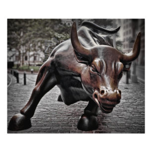 STOCK MARKET BULL PHOTO PRINT