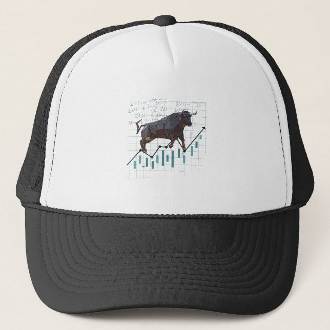 Stock Market Bullish Trend Trucker Hat (Front)