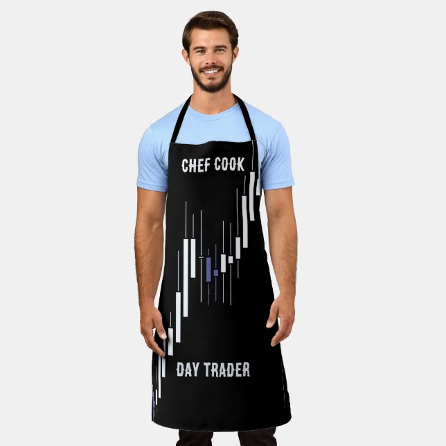  Stock Market Candlestick Chart Name Monogram Apron (Worn)