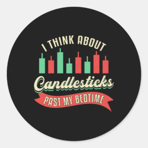 Stock Market Candlesticks Past My Bedtime Trader Classic Round Sticker