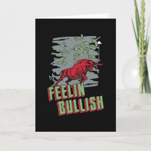 Stock Market Feelin Bullish Trading Bull Trader Card