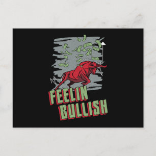 Stock Market Feelin Bullish Trading Bull Trader Postcard