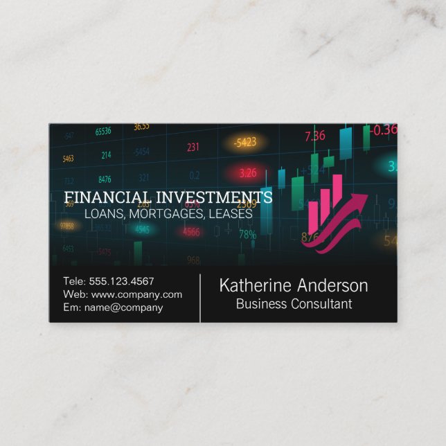 Stock Market Financial | Growth Graph Business Card (Front)