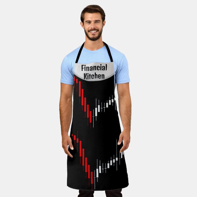 Stock Market Financial Kitchen Personalised Apron (Worn)